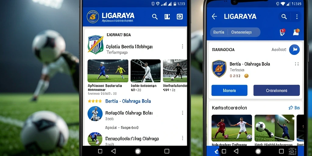 Tampilan antarmuka LIGARAYA dengan berita olahraga bola terkini.