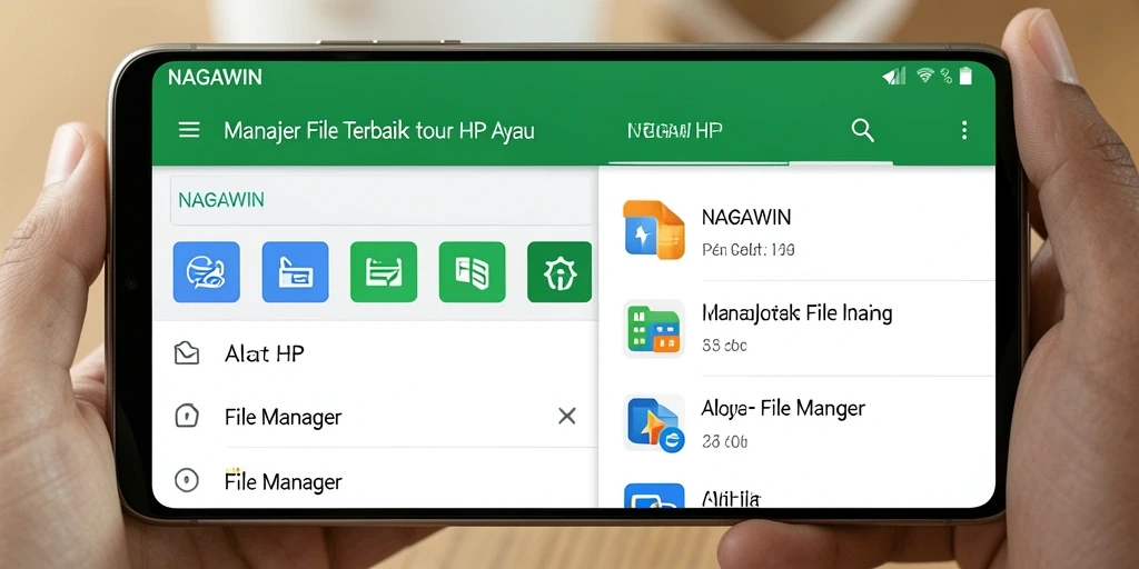 Tampilan antarmuka utama NAGAWIN yang sederhana dan efisien untuk manajemen file.