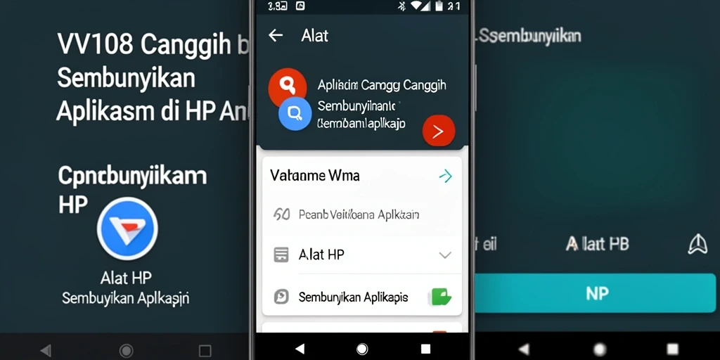 Antarmuka VW108 menampilkan fitur Sembunyikan Aplikasi dengan jelas dan mudah digunakan.