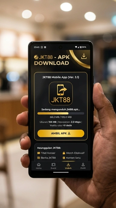 Tampilan halaman APK jkt88