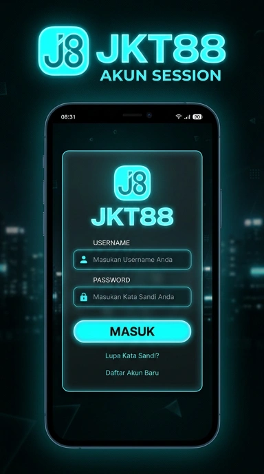 Tampilan halaman login jkt88