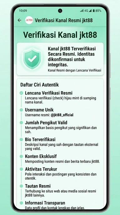 Tampilan kanal resmi jkt88